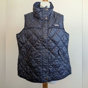 Columbia Blue Quilted Vest with White Dots